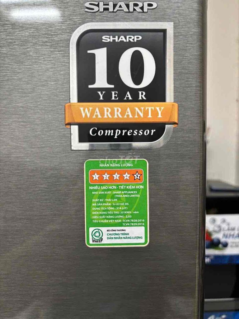 Tủ lạnh Sharp SJ-X316E-DS Inverter Xám. Mua bán Tủ lạnh tại Quận Tân Phú Tp Hồ Chí Minh được đăng bởi  ĐIỆN MÁY HOÀNG HUY hình 1