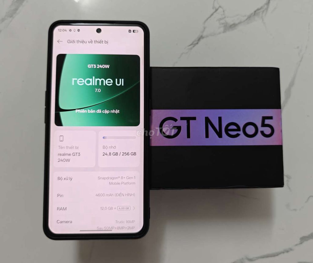 Realme GT Neo 5 12/256 snap8+ gen 1 rom quốc tế. Mua bán Điện thoại tại Quận 5 Tp Hồ Chí Minh được đăng bởi ManhQuynh hình 1