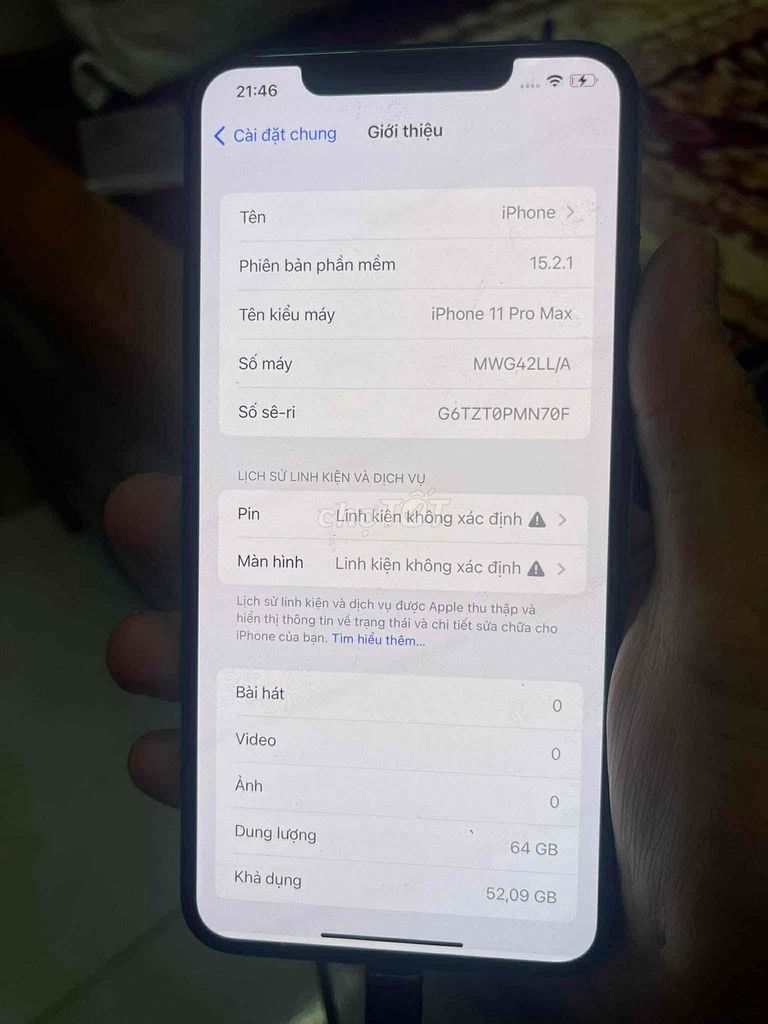 Apple iPhone 11 Pro Max 64GB Vàng. Mua bán Điện thoại tại Huyện Yên Khánh Ninh Bình được đăng bởi võ trọng khánh hình 1