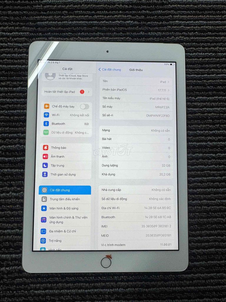 Apple iPad Gen 5 Wifi 4G 32GB Bạc. Mua bán Máy tính bảng tại Thành phố Dĩ An Bình Dương được đăng bởi THIENLAM PC JAPAN hình 1