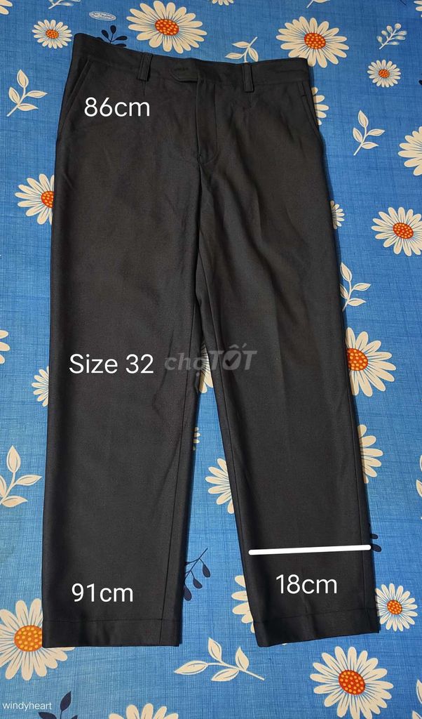 Quần tây nam Vải mềm mại size 32 Đen. Mua bán Quần áo tại Quận 8 Tp Hồ Chí Minh được đăng bởi Tùng Nguyên  hình 1