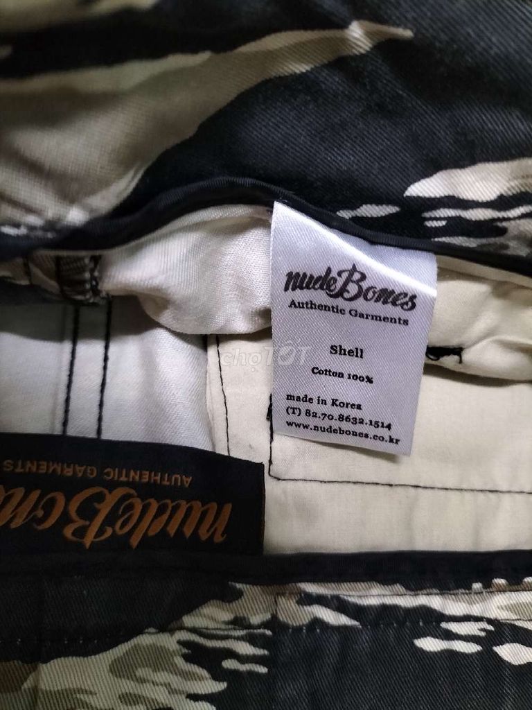 Quần Short Túi Hộp Tiger Camo Nude Bones