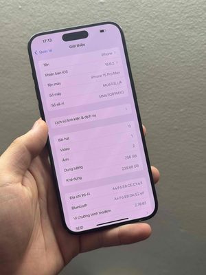 15prm 256gb Quốc tế Mỹ xanh zin all full chức năng