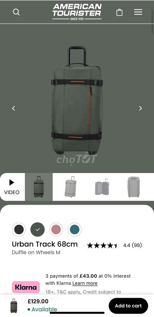 Vali kéo American Tourister Urban Track Xanh rêu. Mua bán Túi xách tại Quận Ngũ Hành Sơn Đà Nẵng được đăng bởi Hoàng Ngân  hình 1