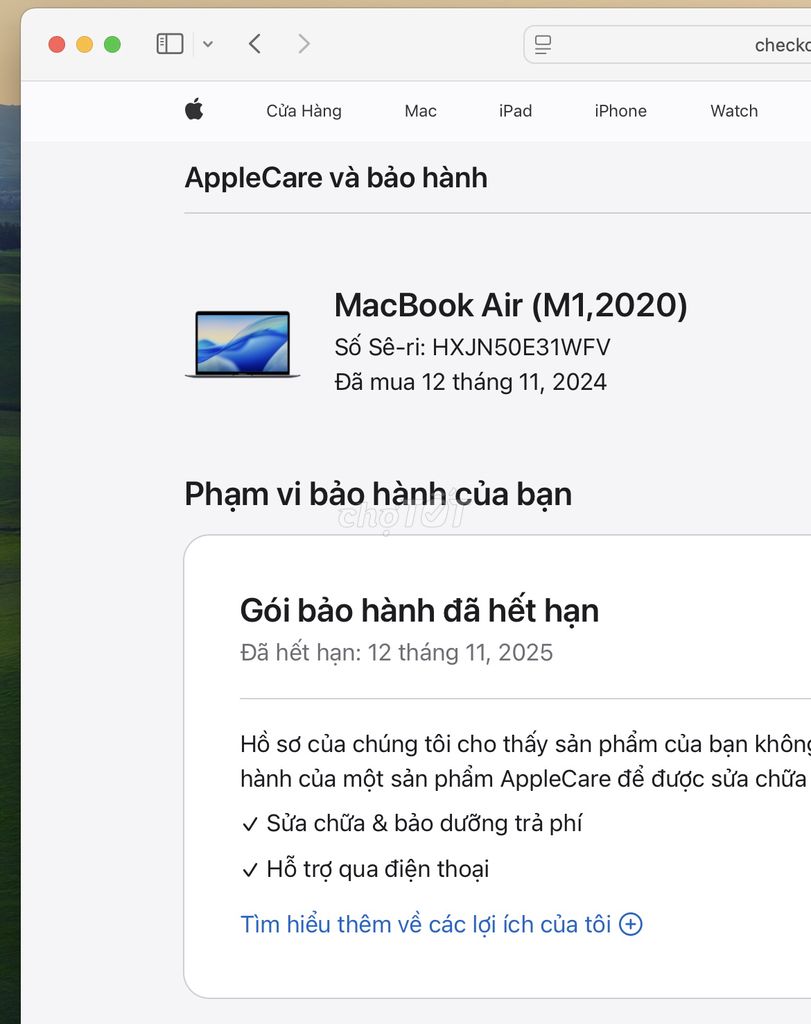 Apple MacBook Air M1 8GB/256GB Xám. Mua bán Laptop tại Quận Hà Đông Hà Nội được đăng bởi Homephone Viettel hình 1