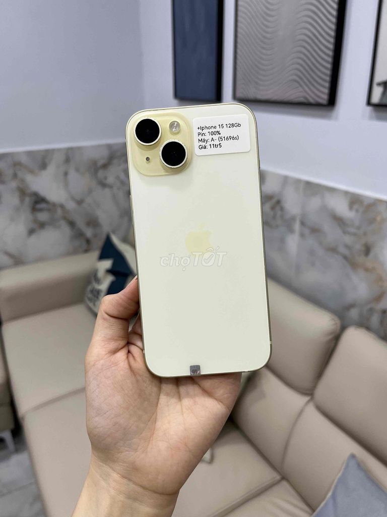 iPhone 15 thường 128GB Vàng Đã sử dụng. Mua bán Điện thoại tại Huyện Hóc Môn Tp Hồ Chí Minh được đăng bởi SIRI STORE HCM hình 1