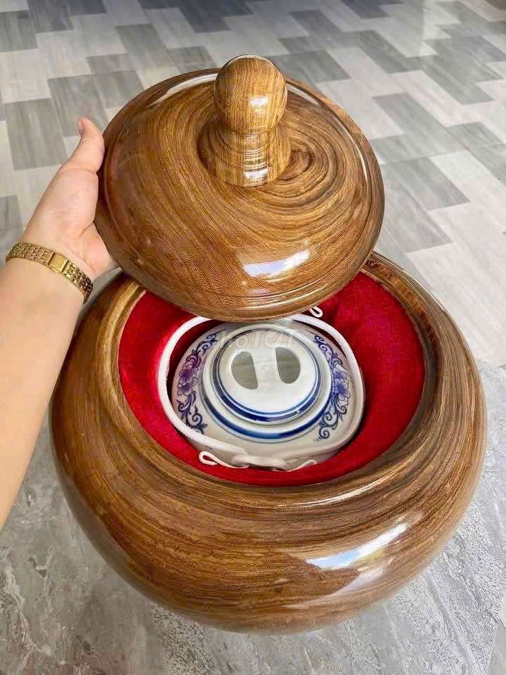 Hũ gỗ trang trí nhà cửa size Lớn Nâu vân gỗ. Mua bán Cây cảnh, đồ trang trí tại Huyện Châu Đức Bà Rịa - Vũng Tàu được đăng bởi Nguyễn thị hương hình 1