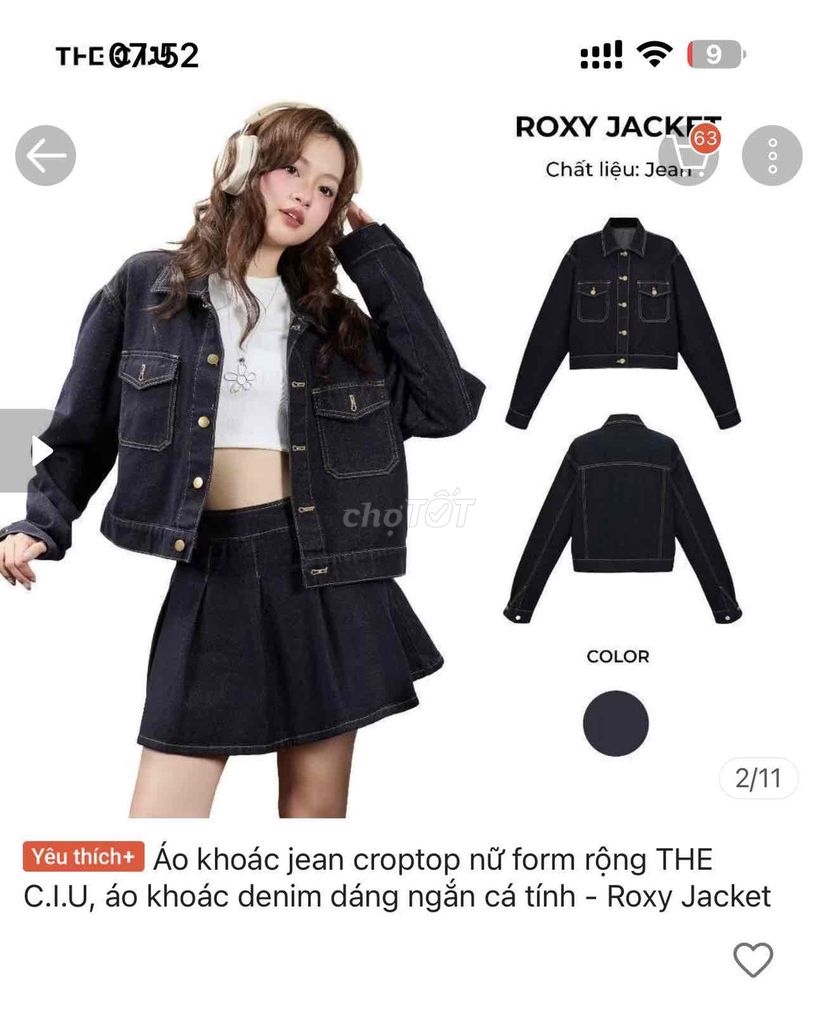 Áo khoát jean nữ form rộng the CIU, dáng ngắn. Mua bán Quần áo tại Quận 7 Tp Hồ Chí Minh được đăng bởi trâm đinh hình 1