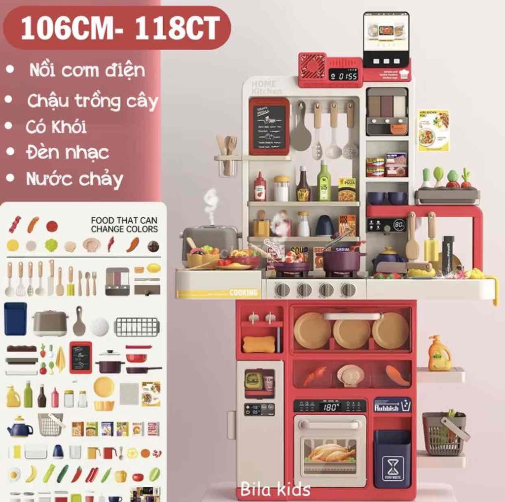 Đồ chơi nấu ăn 106cm có khói, đèn nhạc mới cho bé. Mua bán Mẹ và bé tại Quận 12 Tp Hồ Chí Minh được đăng bởi chuyên pass đồ mới  hình 1
