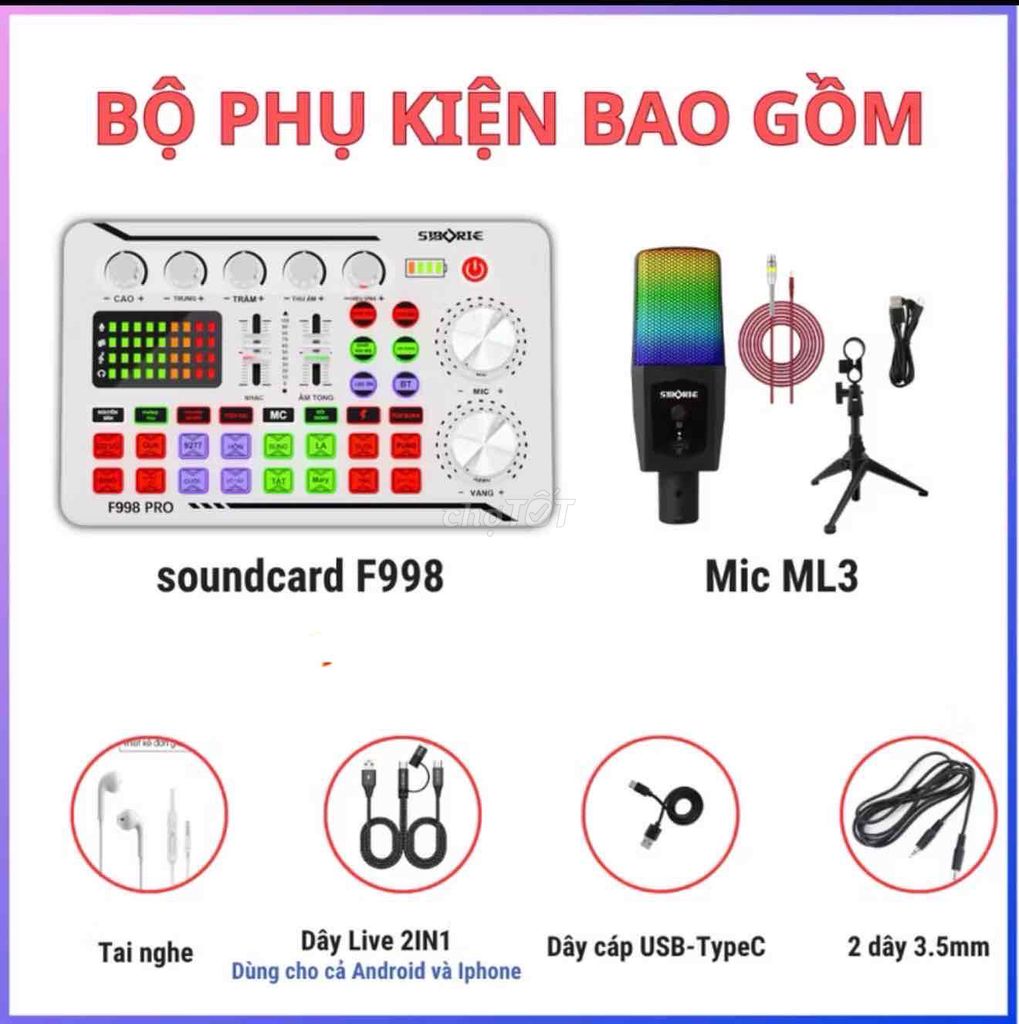 Bộ mic thu âm SIBORIE F998 & ML3. Mua bán Tivi, Âm thanh tại Quận Bắc Từ Liêm Hà Nội được đăng bởi 21 march  hình 1