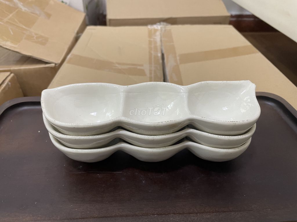 Khay gia vị gốm sứ trắng 3 cái. Mua bán Dụng cụ nhà bếp tại Quận Cầu Giấy Hà Nội được đăng bởi Tên chưa cung cấp hình 1