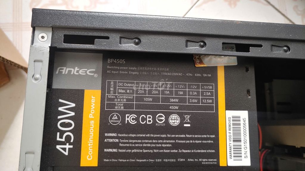 Nguồn Antec BP450S 450w zin nguyên void