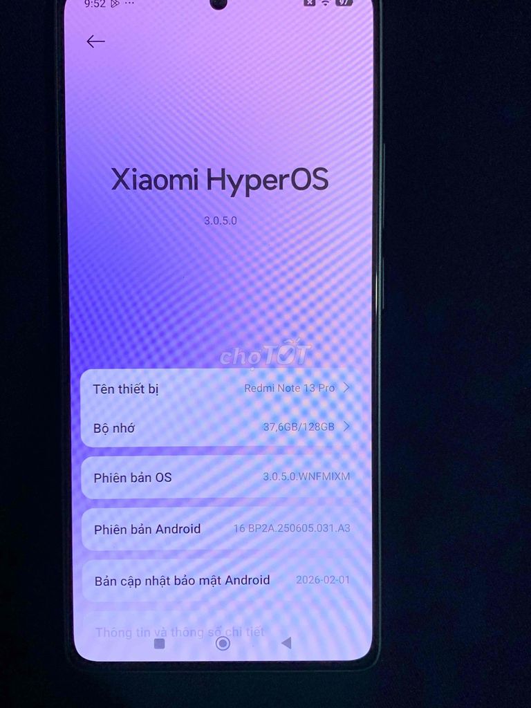 Xiaomi Redmi Note 13 Pro 128GB Xanh. Mua bán Điện thoại tại Quận Bình Tân Tp Hồ Chí Minh được đăng bởi lê quốc chương hình 1