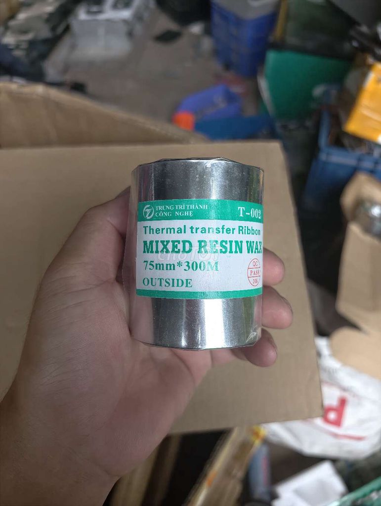 Ruy băng T-002 Mixed Resin Wax Đen 75mm. Mua bán Đồ dùng văn phòng tại Thị xã Tân Uyên Bình Dương được đăng bởi Nam Trần hình 1