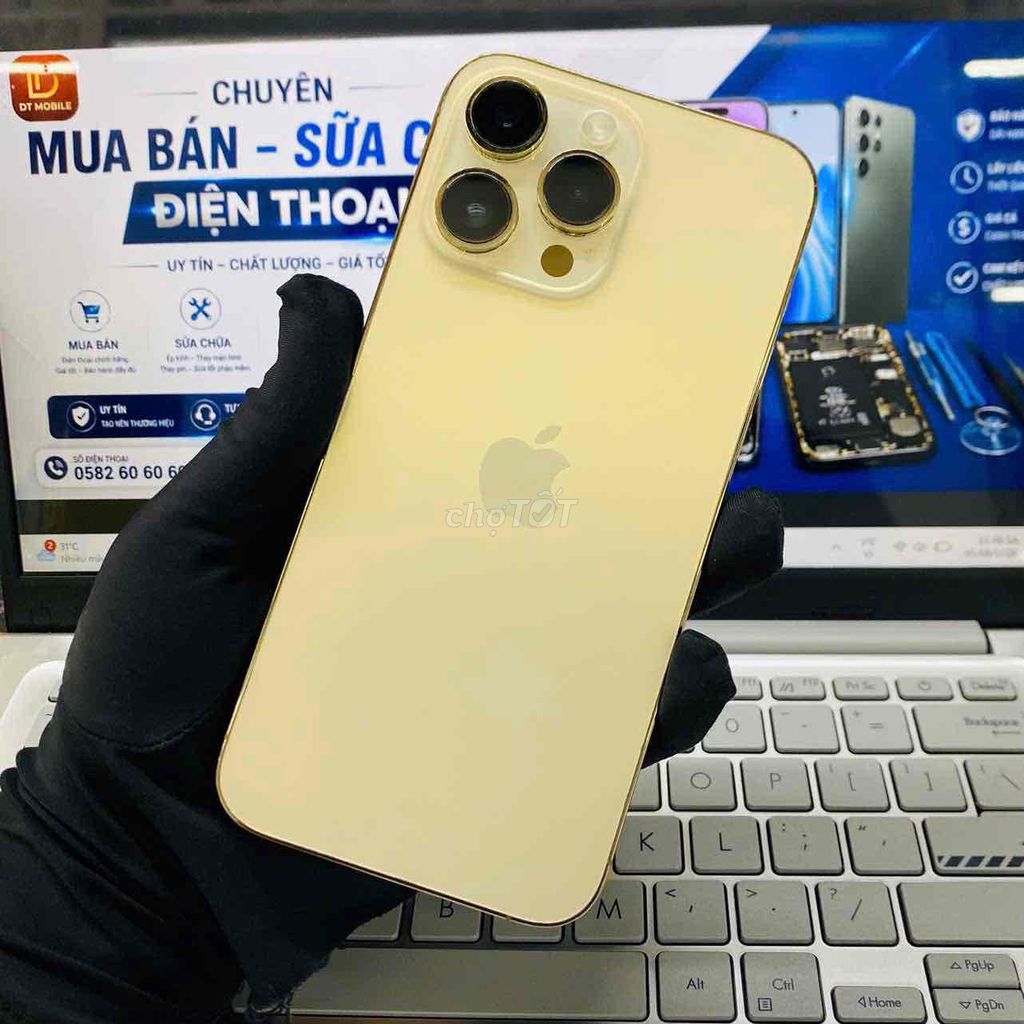 iPhone 14 Pro Max 128GB gold Quốc Tế. Mua bán Điện thoại tại Thành phố Biên Hòa Đồng Nai được đăng bởi DT MOBILE BIÊN HOÀ hình 1