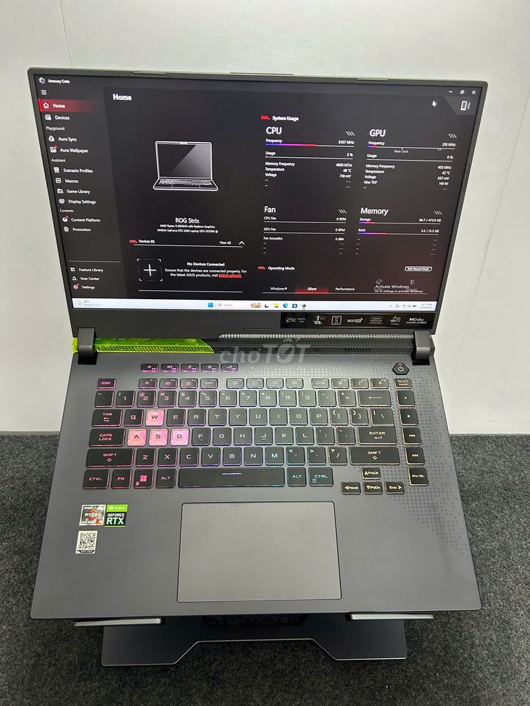 Asus Rogstrix G513RW Ryzen 9-6900Hx/3060 2k 165hz. Mua bán Laptop tại Quận Tân Bình Tp Hồ Chí Minh được đăng bởi REAL LAP   hình 1