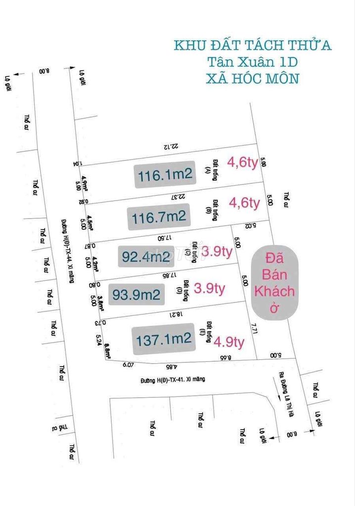 Lô Đất Góc 2 Mặt Tiền 5.24 Nh 7.71 x 19m Giá 4.268 Tỷ  Đg Tân Xuân 1 