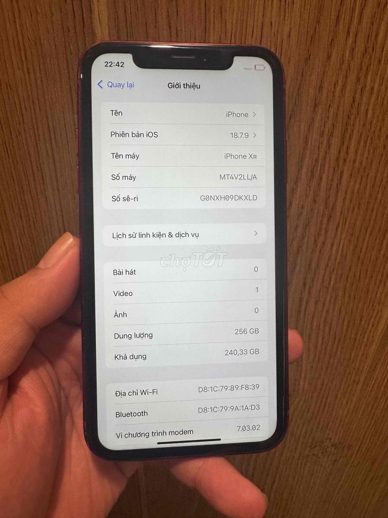 iPhone XR 256GB Đỏ Quốc tế Vỏ xấu. Mua bán Điện thoại tại Quận Cầu Giấy Hà Nội được đăng bởi Điện Thoại Tốt hình 1