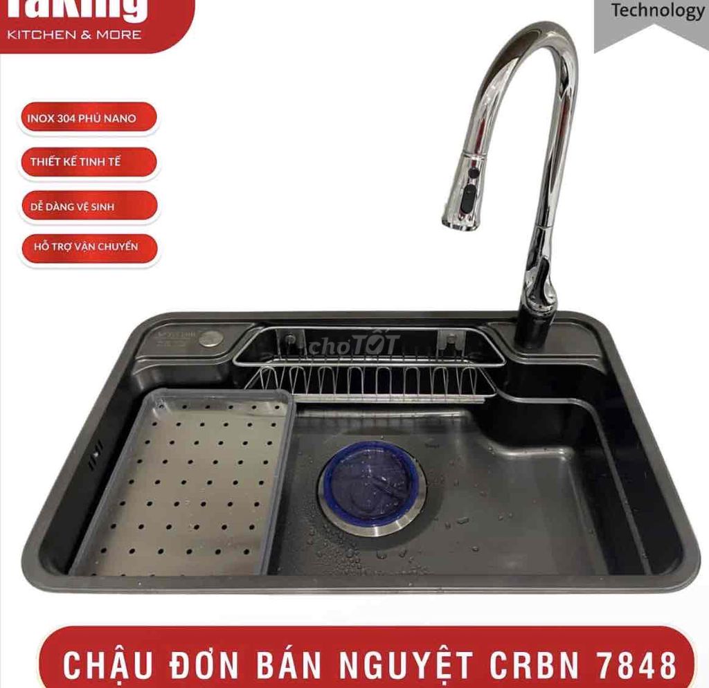 Chậu rửa bát Taking CRBN 7848 nano bao bền. Mua bán Dụng cụ nhà bếp tại Quận Thanh Khê Đà Nẵng được đăng bởi Nội thất bếp trọn gói TST  hình 1