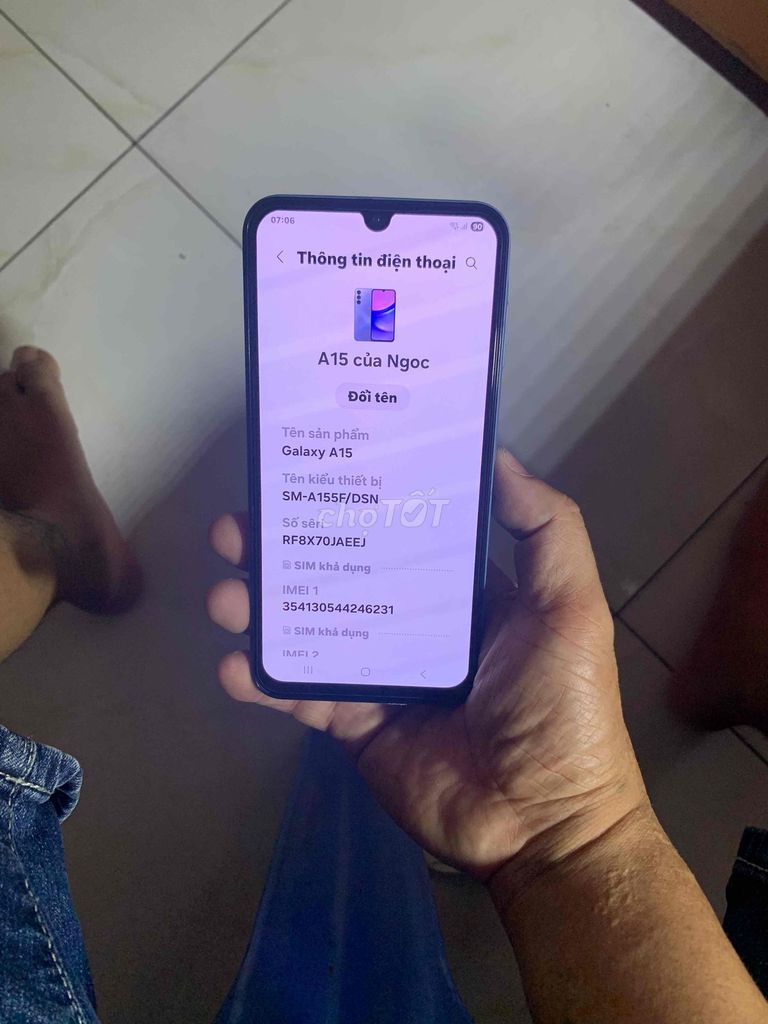 Samsung Galaxy A15 256GB Tím. Mua bán Điện thoại tại Quận Bắc Từ Liêm Hà Nội được đăng bởi Tran Hoang Anh hình 1