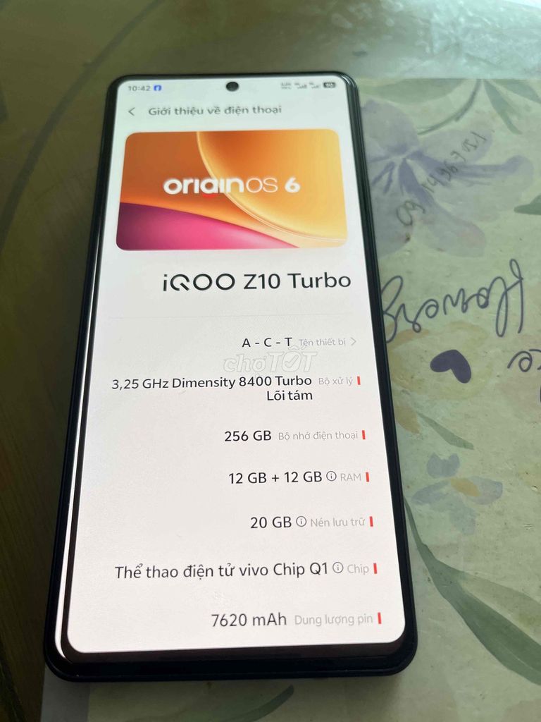 iQOO Z10 Turbo 256GB Đen. Mua bán Điện thoại tại Quận Long Biên Hà Nội được đăng bởi Việt Anh Nguyễn hình 1