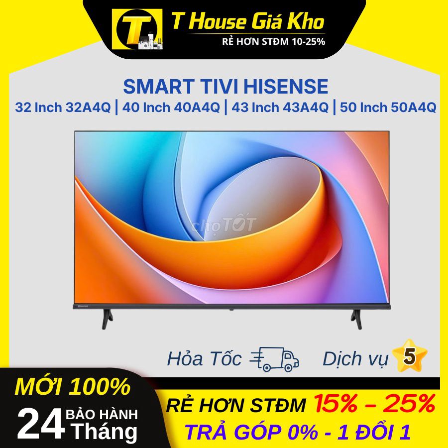 Smart Tivi Hisense HD 50" 43" 40" 32" 50A4Q MỚI. Mua bán Tivi, Âm thanh tại Quận Bình Thạnh Tp Hồ Chí Minh được đăng bởi T HOUSE GIÁ KHO hình 1