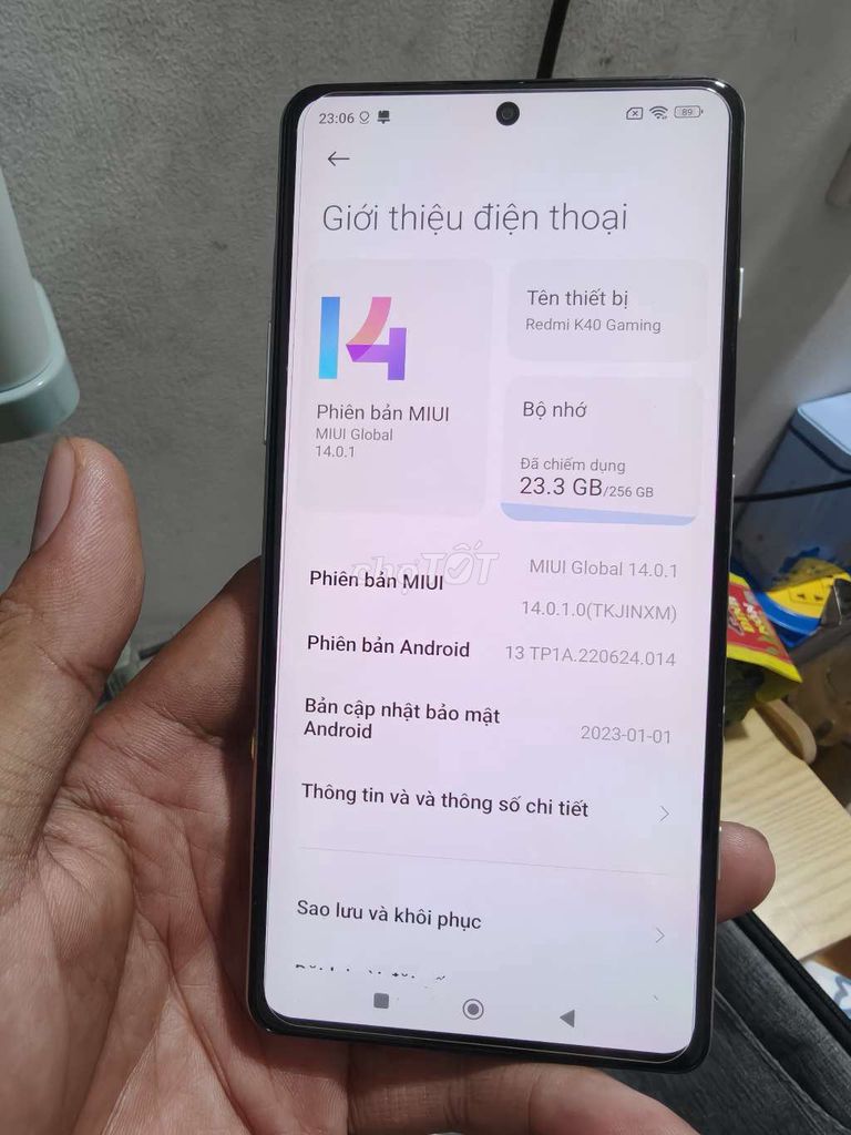 Xiaomi Redmi K40 Gaming 12GB/256GB Trắng 98%. Mua bán Điện thoại tại Thành phố Bến Tre Bến Tre được đăng bởi Từ Tuấn Bến Tre hình 1