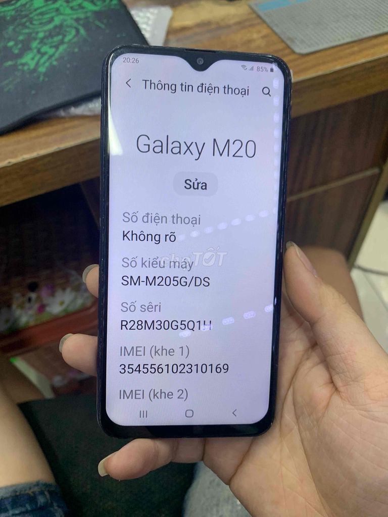 Samsung Galaxy M20 32GB Xanh Pin 5000. Mua bán Điện thoại tại Quận Hai Bà Trưng Hà Nội được đăng bởi Nguyễn Trọng Anh hình 1