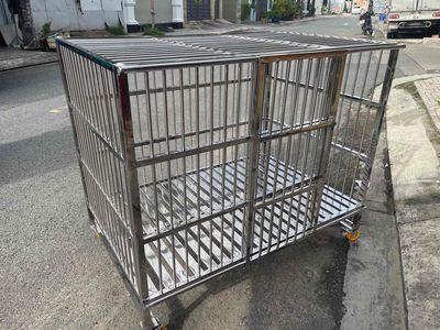 chuồng chó lớn inox nuôi Alakas-begie-Rot