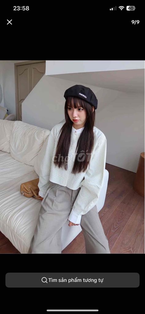 Áo sơ mi Nữ Wepretty Vàng be sọc Thanh lịch. Mua bán Quần áo tại Quận Thanh Xuân Hà Nội được đăng bởi Phương Thảo hình 1