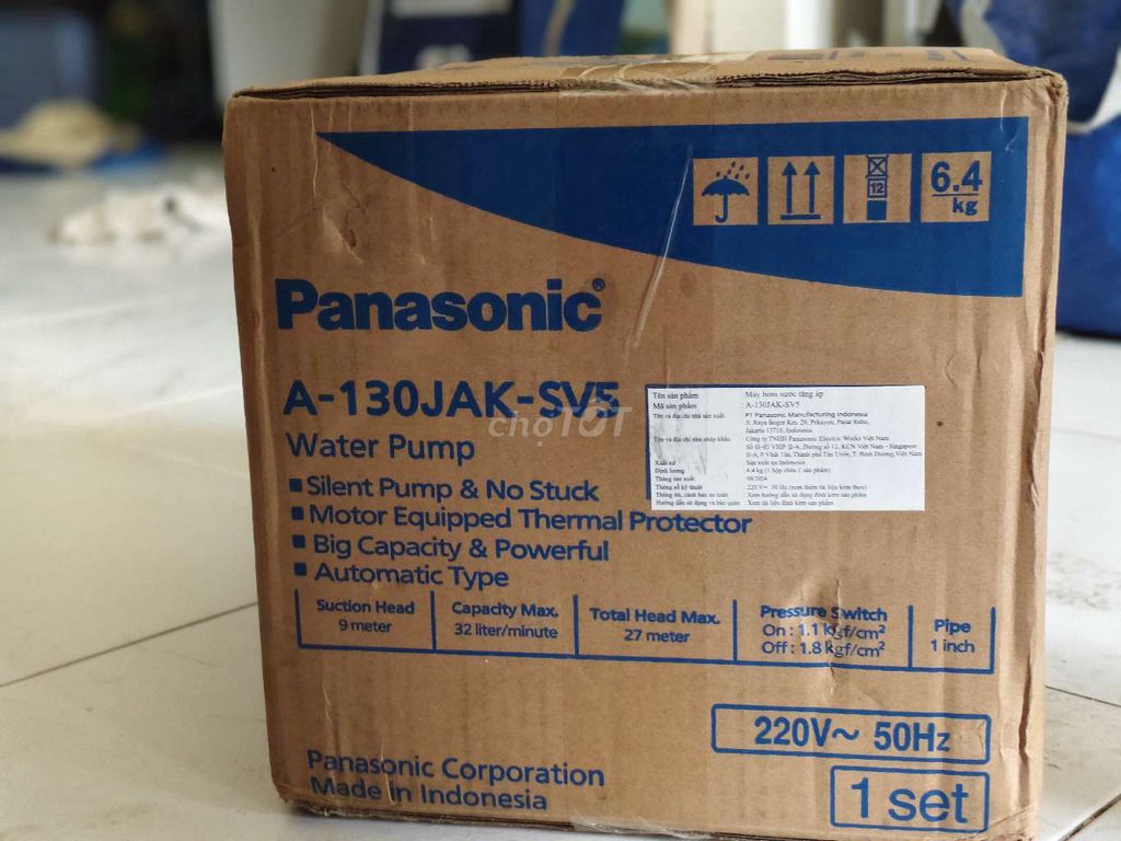 BƠM TĂNG ÁP PANASONIC A-130JAK NEW FULL BOX 100%