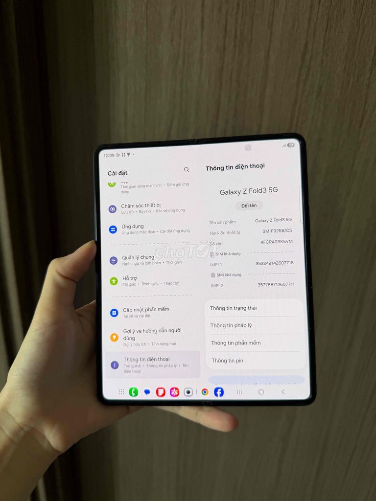 Samsung Galaxy Z Fold 3 5G 12GB/256GB Đen. Mua bán Điện thoại tại Thành phố Thủ Dầu Một Bình Dương được đăng bởi Điện Thoại Giá rẻ Bình Dương hình 1