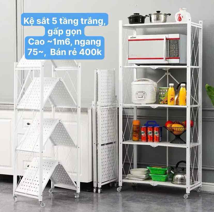 THANH LÝ bán RẺ kệ sắt xếp gọn 5 tầng TRẮNG TINH