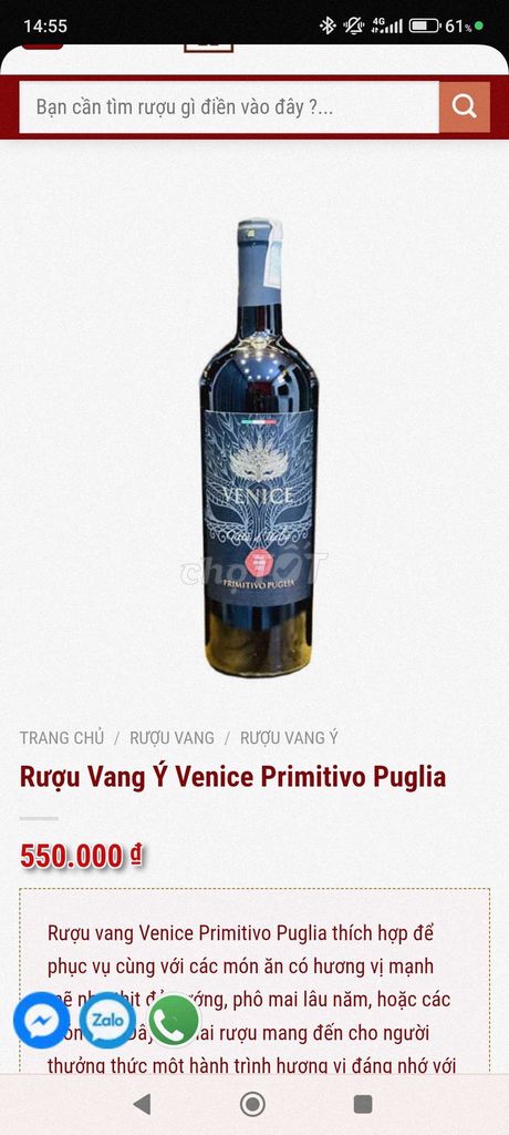 Cần bán 3 chai vang đỏ Venice