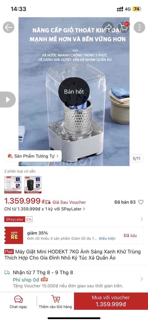 Máy giặt mini HODEKT 7kg lỗi nút hẹn giờ. Mua bán Máy giặt tại Quận Hà Đông Hà Nội được đăng bởi Trần Bảo Ngọc hình 1