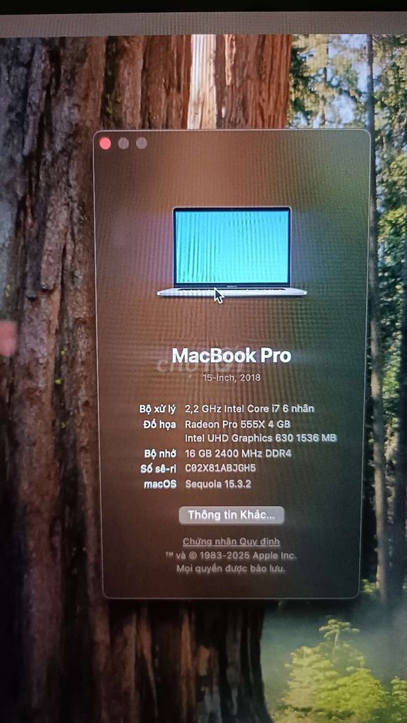 Apple MacBook Pro 2018 i7 16GB/512GB. Mua bán Laptop tại Thành phố Thuận An Bình Dương được đăng bởi Ngân Ngân hình 1