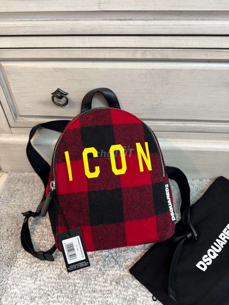 Balo Dsquared2 Len Đỏ Đen 23x25cm. Mua bán Túi xách tại Thành phố Biên Hòa Đồng Nai được đăng bởi Đỗ Liên hình 1