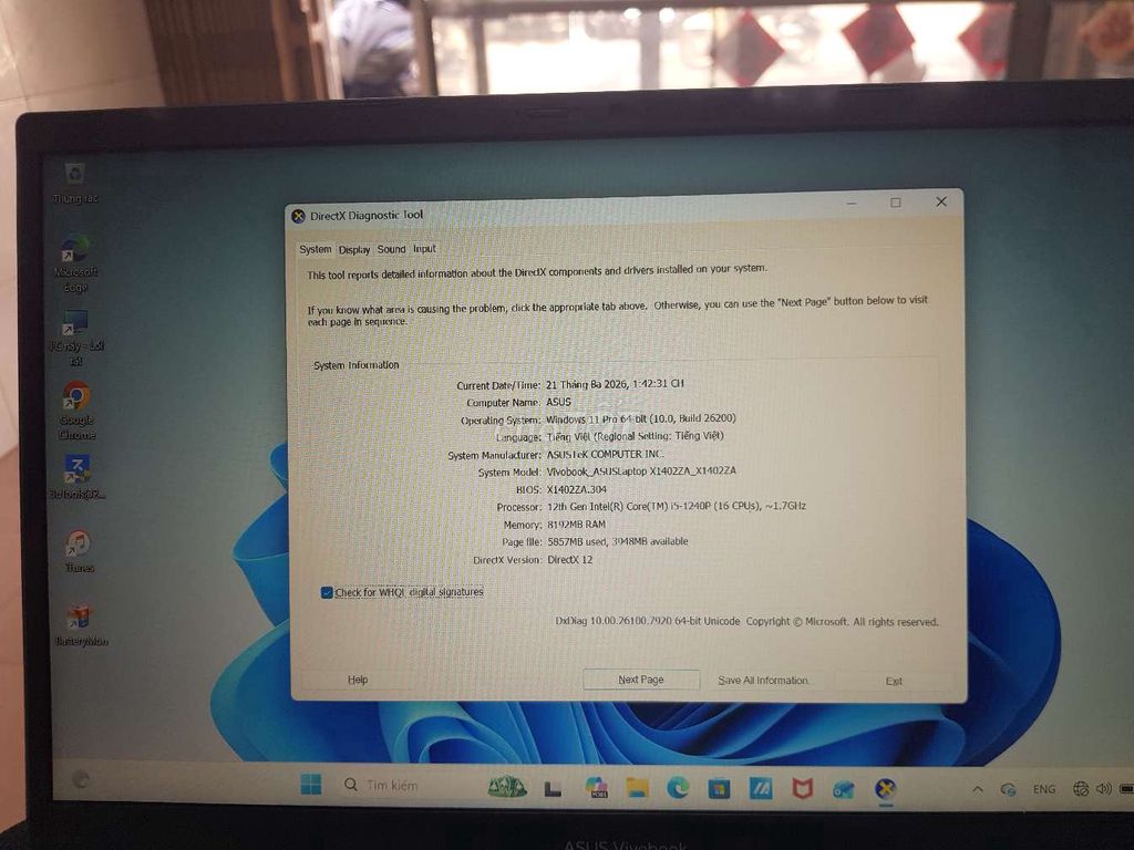 Asus Vivobook X1402ZA i5-1240P 8GB. Mua bán Laptop tại Quận Tân Phú Tp Hồ Chí Minh được đăng bởi Lơi hình 1