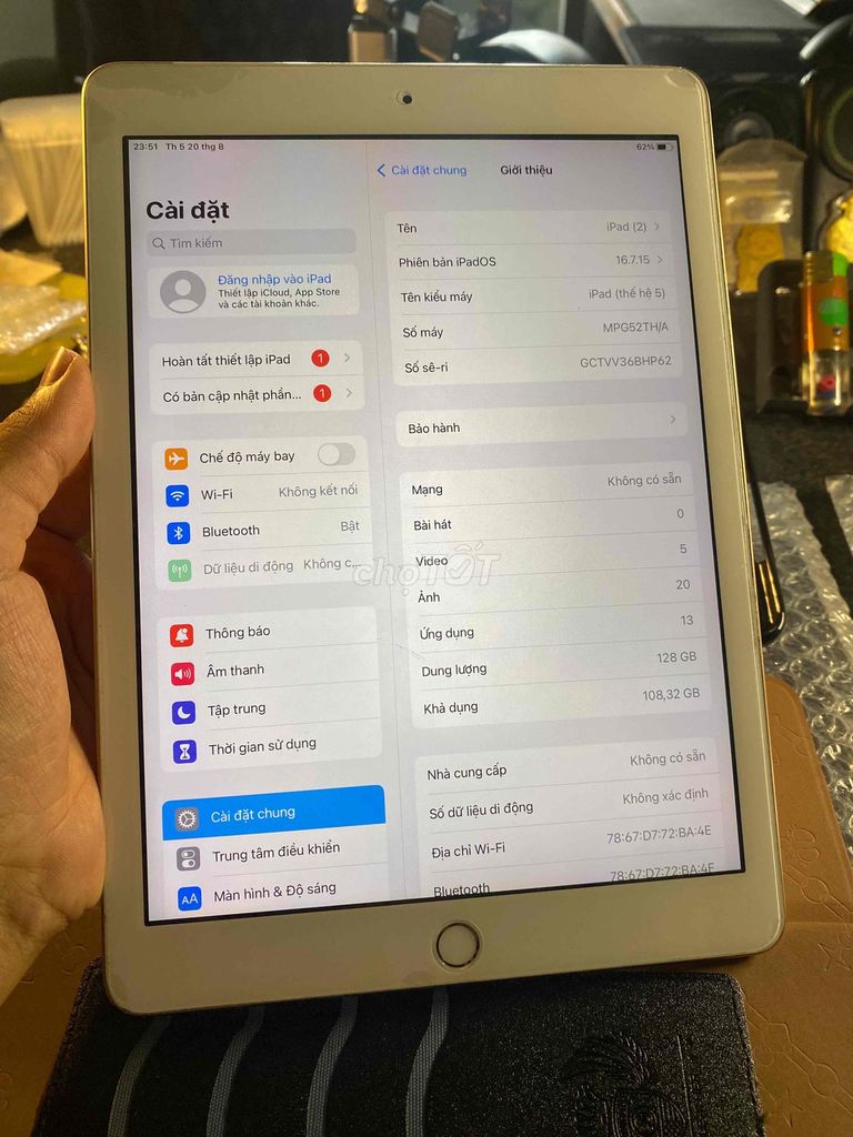 Apple iPad Gen 5 128GB Vàng Wifi-4G , full vân tay. Mua bán Máy tính bảng tại Quận 12 Tp Hồ Chí Minh được đăng bởi Goat Tech hình 1