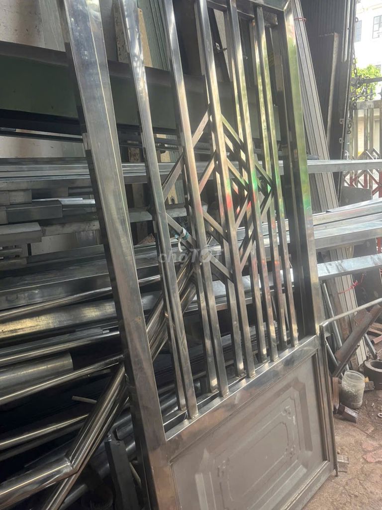 Cửa cổng Inox Bạc 4 cánh 346x198cm. Mua bán Nội thất, đồ gia dụng khác tại Quận Gò Vấp Tp Hồ Chí Minh được đăng bởi Luan hình 1