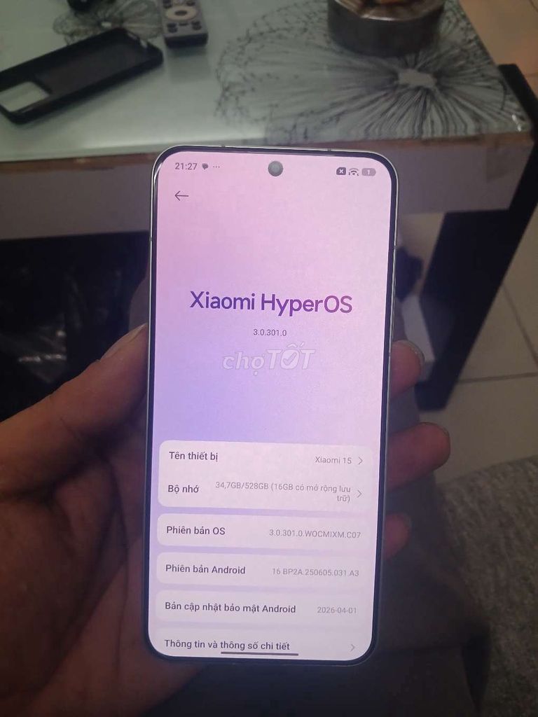 Xiaomi 15 Xanh 12GB/512GB 2 sim zin áp suất. Mua bán Điện thoại tại Quận Bình Tân Tp Hồ Chí Minh được đăng bởi V I N H hình 1