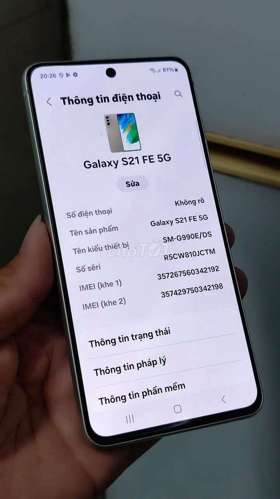 Samsung S21fe màn zin, máy đẹp ssvn, có gl