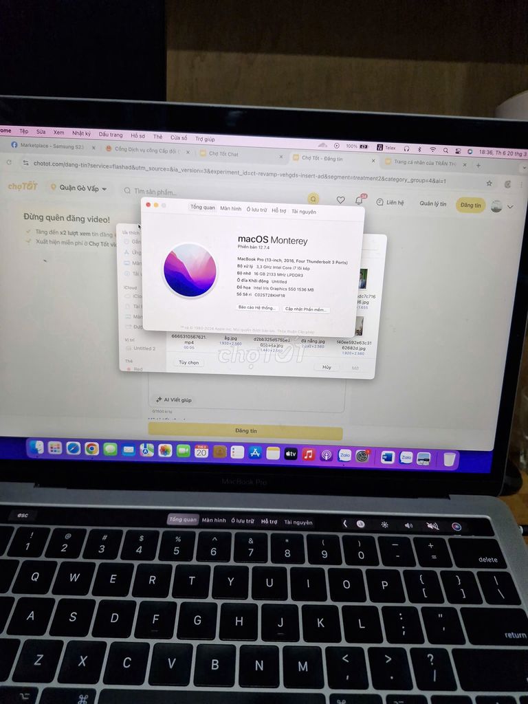 Apple Macbook Pro 2016 i7 16GB/500GB. Mua bán Laptop tại Quận Phú Nhuận Tp Hồ Chí Minh được đăng bởi Dũng Hoàng hình 1