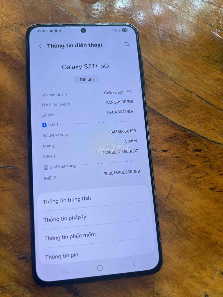 Samsung Galaxy S21+ 5G 128GB Đen. Mua bán Điện thoại tại Thành phố Tân An Long An được đăng bởi lê văn thái hình 1