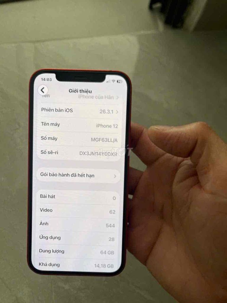Apple iPhone 12 64GB Đỏ. Mua bán Điện thoại tại Thành phố Thái Bình Thái Bình được đăng bởi LV Huỳnh hình 1