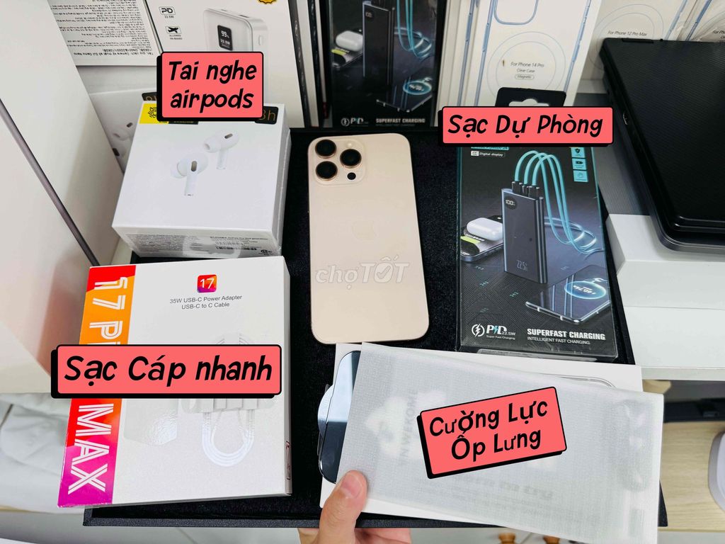 iPhone 16 Pro Max 256GB Vàng Đã sử dụng. Mua bán Điện thoại tại Thành phố Long Xuyên An Giang được đăng bởi Ngân KNmobile An Giang  hình 1