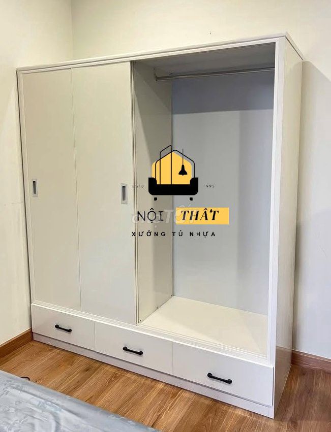 Tủ quần áo Nhựa Đài Loan Trắng 1m8 x 1m45. Mua bán Tủ, kệ gia đình tại Huyện Đức Hòa Long An được đăng bởi Cửa Hàng Nội Thất hình 1