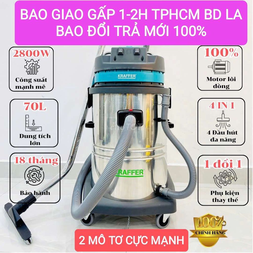 Máy hút bụi công nghiệp 70L 2800W - Hút đuợc nước