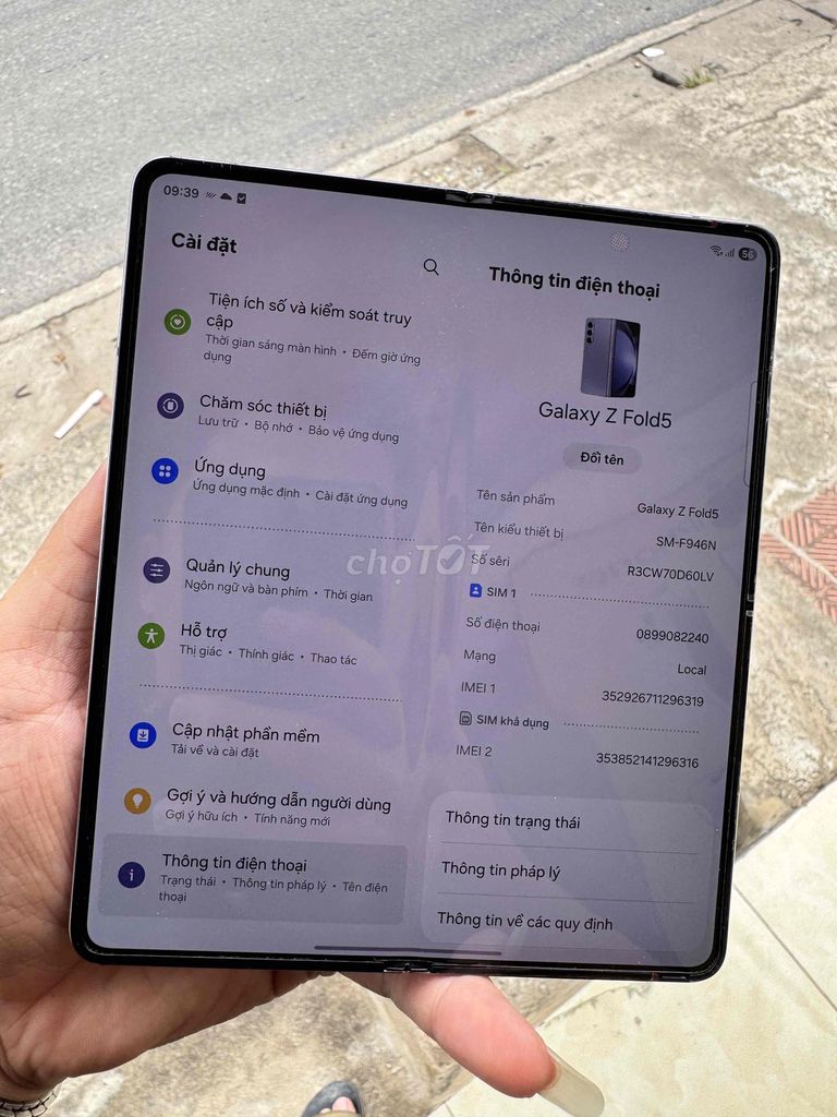 Samsung Galaxy Z Fold5 256GB Xám Đã sử dụng. Mua bán Điện thoại tại Huyện Quốc Oai Hà Nội được đăng bởi Bách hình 1
