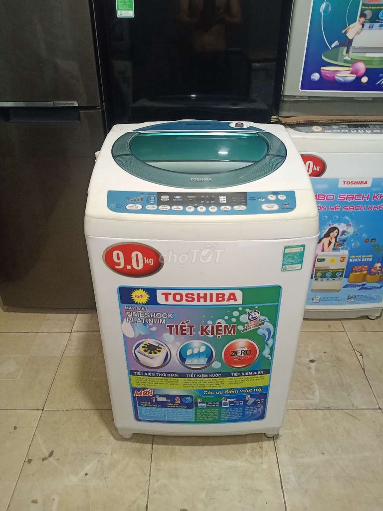 Toshiba INVERTER 9kg giặt vắt êm ru bao ship TPHCM